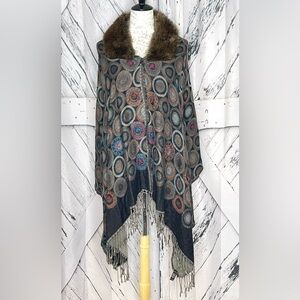 Eyeful Faux Fur Shawl Cape